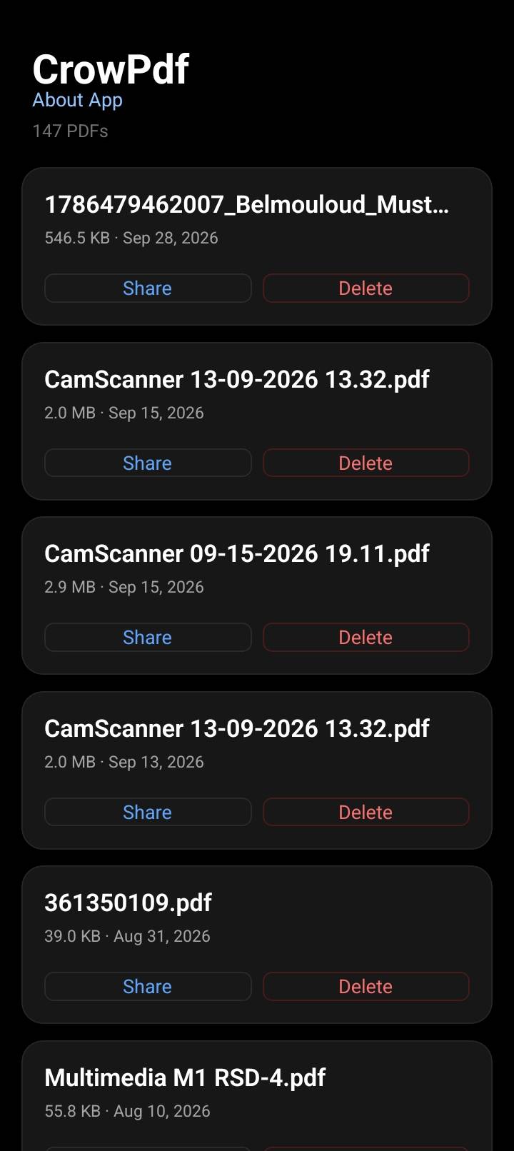 Capture mobile CrowPdf - Visionneuse PDF Mobile