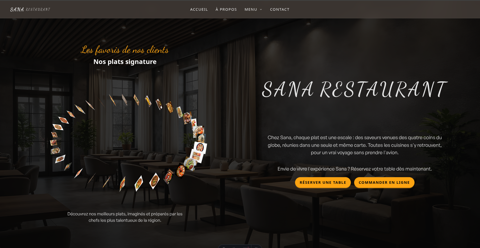 Capture d'écran Restaurant Sana sur navigateur